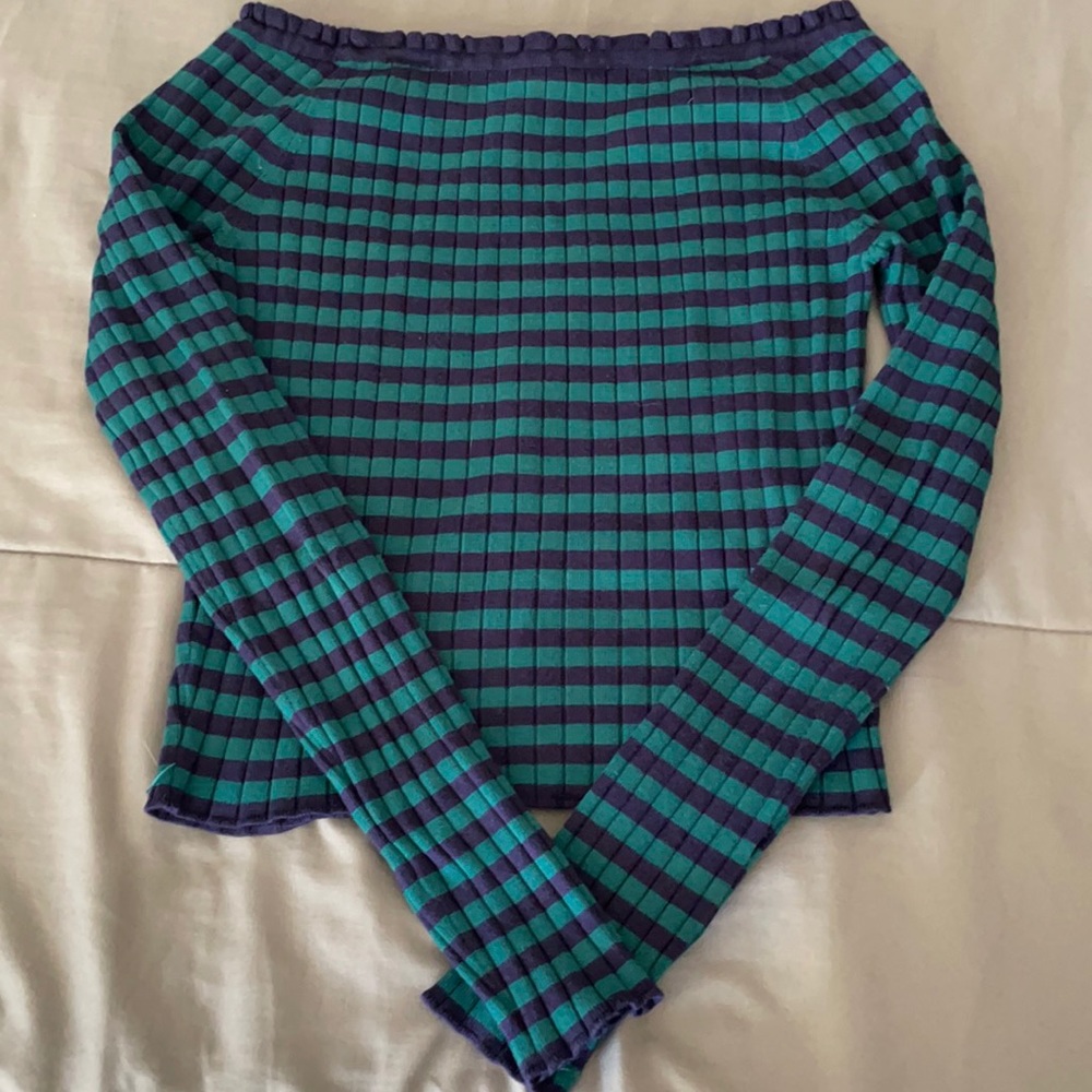 StylisH Sky and Sparrow Striped Top